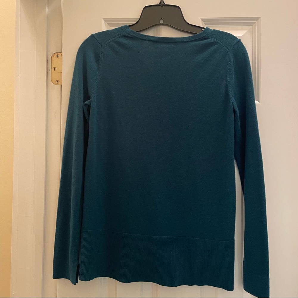 Loft Set of 2 V-Neck Sweaters in Charcoal and Teal, XS - Picture 8 of 8